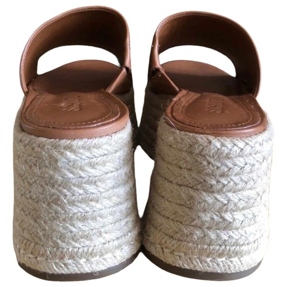 Schutz Marih Weekend Atanado Leather Platform Espadrilles Size 9.5 NWOT